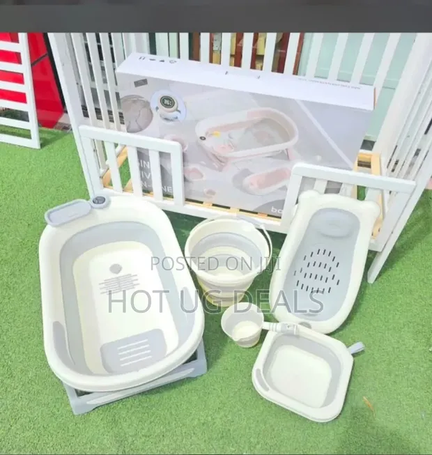5-in-1 Silicone Baby Bath Tub Set with Thermometer - 1