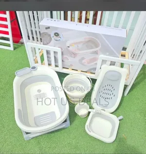 5-in-1 Silicone Baby Bath Tub Set with Thermometer