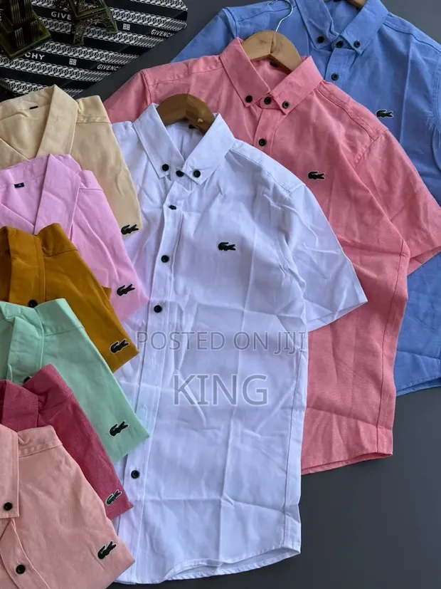 Lacoste Short-Sleeve Button-Down Shirts - 1