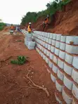 Precast Gravity Concrete Retaining Wall Construction - 1