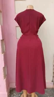 Elegant Burgundy Women's Midi/Maxi Dress - 2