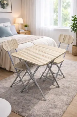 Foldable Table Set with 2 Chairs - Cream