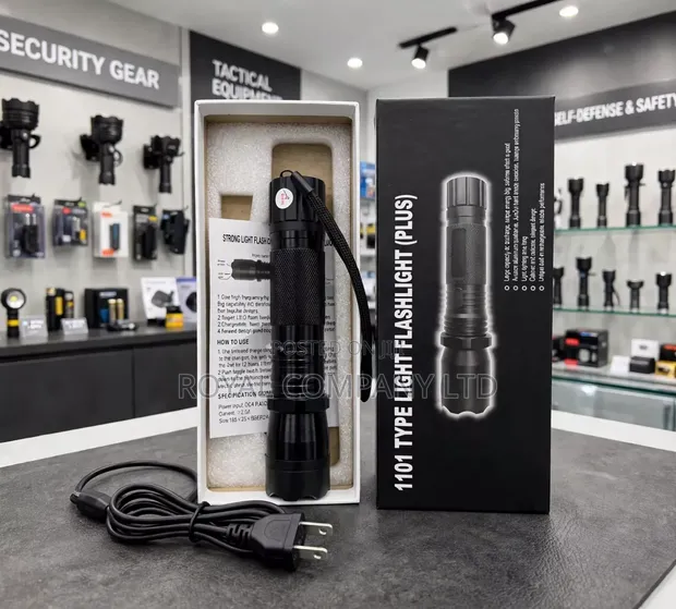AEC Rechargeable Flashlight Torch with Handle Bag - 1