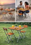 Foldable Table with 2 Chairs - Brown - 2
