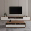 White TV Stand & Center Table Combo - 8ft Walnut - 2