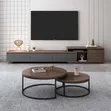 7ft Walnut TV Stand & Center Table Combo - 1