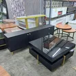 TV Stand and Center Table Combo - Black Wood & Glass - 1