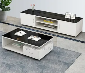 TV Stand & White/Glass Center Table Set