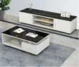 TV Stand & White/Glass Center Table Set - 1