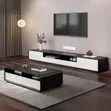 8ft Black TV Stand & Center Table Combo - 2