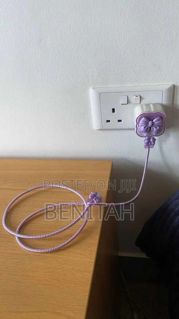 Purple Bow Charger Cable Protector - 1