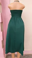 Beautiful Dark Green Smocked Midi Dress - 2