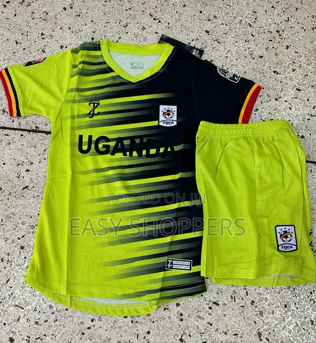 2Pcs Uganda Cranes Kids Jersey T-Shirt + Short - Yellow/Black - 1