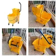 Commercial Mop Bucket with Side-Press Wringer and Swivel Wheels (24L) - 2