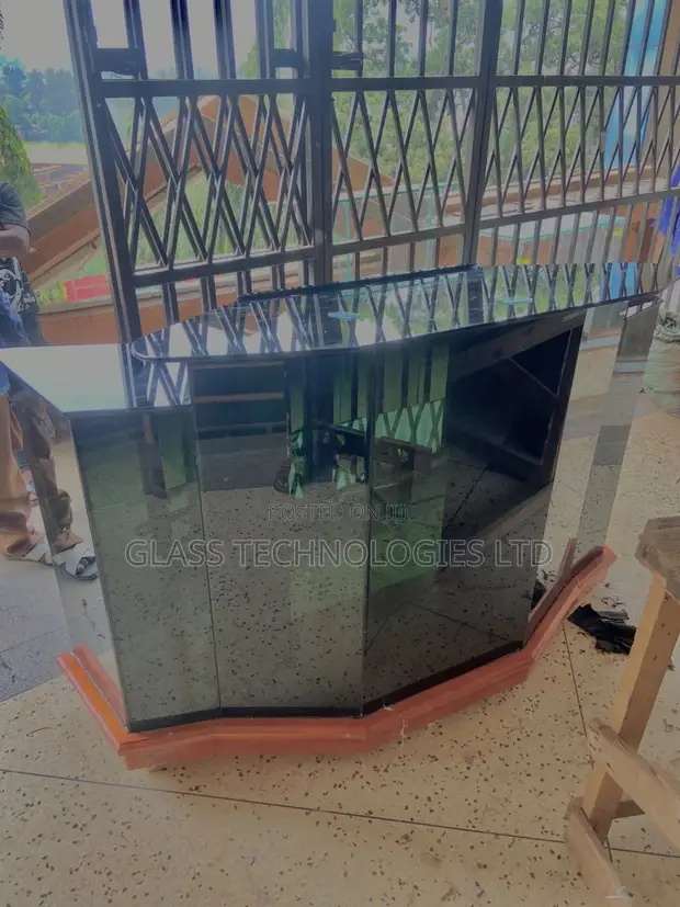 Brand New Glass Podium with Wooden Base - 1