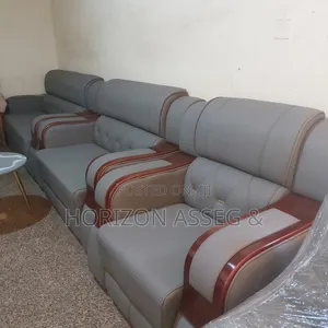 Premium 6 Seater Leather Sofa - Brown
