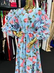 Zara Wears Floral Party Dinner Dress - Blue, Size L-XXL - 1
