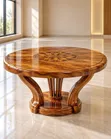 Modern Circular Hardwood Table - 1