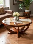 Modern Circular Hardwood Table - 2