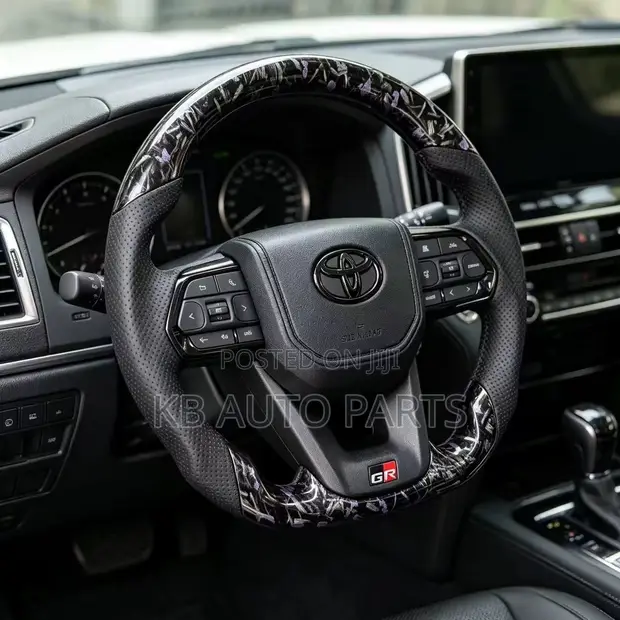 Carbon Fiber Steering Wheel with LED Lights for Toyota Cars - 1