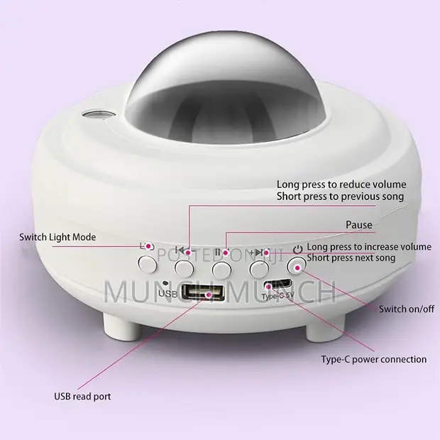 LED Galaxy Star Projector and Bluetooth Speaker - 1