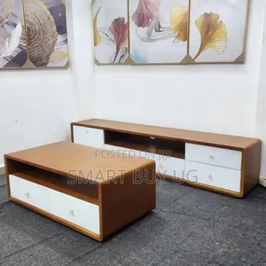 7ft Brown TV Stand & Center Table Combo