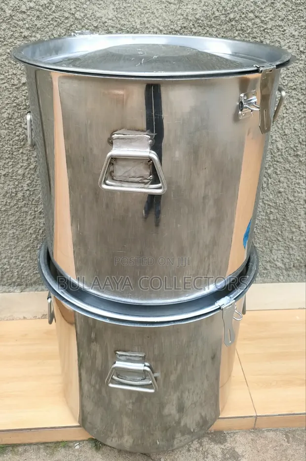UK Used Large Commercial 60L Stainless Containers/Saucepans - 1