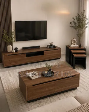 1.2m Brown Classic TV Stand & Center Table Set