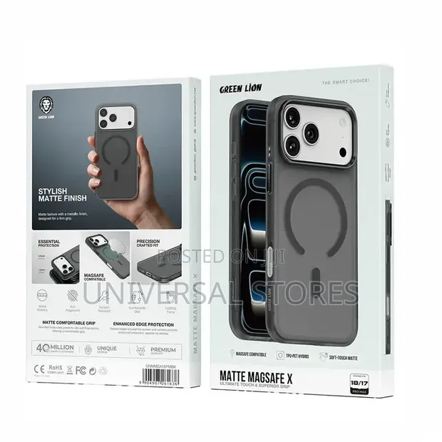 Original Green Lion Matte MagSafe Case for iPhone 18 Pro Max (Black) - 1
