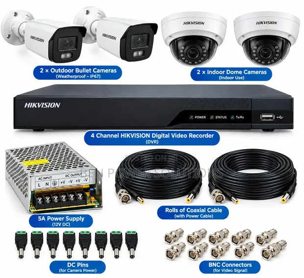 Brand New Hikvision 4-Channel CCTV Camera System - 1