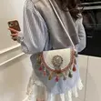 Bohemian Beaded Fringe Crossbody Bag - 1