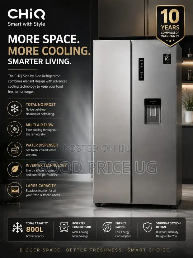 CHiQ Side by Side Refrigerator 800L - 1