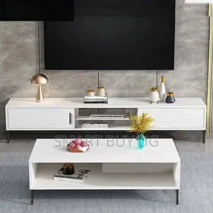 Wooden TV Stand & Glass Center Table Combo