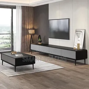 2m Black TV Stand & Center Table Combo
