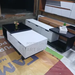 White TV Stand & Classic Center Table Set (120cm)