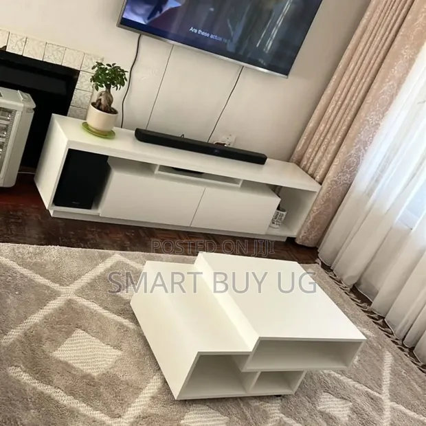 6ft White TV Stand & Center Table Combo - 1