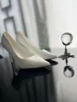 White Patent Red Sole Stiletto Pumps - Size 39 - 1