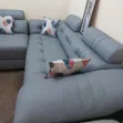 7-Seater Premium Gray Leather Sofa - 4