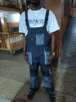 Multi-Pocket Workwear Bib Overalls with Adjustable Suspenders - 1