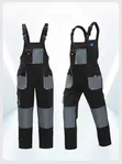 Multi-Pocket Workwear Bib Overalls with Adjustable Suspenders - 2