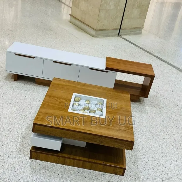 1.8m Walnut TV Stand & Center Table Combo - 1
