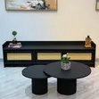 Black TV Stand & Classic Center Table Set (1.8m) - 1
