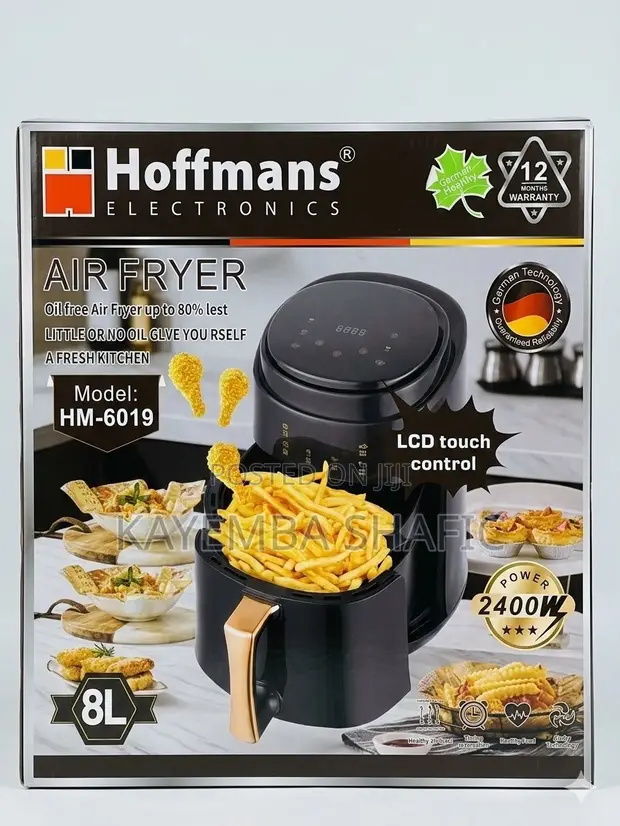 Brand New Hoffmans 8L Digital Air Fryer 2400W (HM-6019) Black - 1