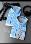 Men's Blue Cotton Formal Shirt - 1