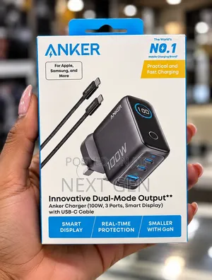 Anker 100W 3-Port USB-C Fast Charger with Smart Display