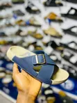 Adir Blue Cross-Strap Buckle Slide Sandals - 1