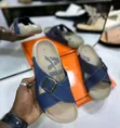 Adir Blue Cross-Strap Buckle Slide Sandals - 2
