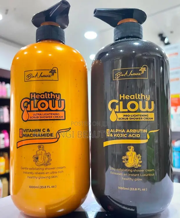 Bio Nature Healthy Glow Shower Cream with Vitamin C, Niacinamide & Alpha Arbutin - 1