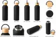 1000ml Matte Black Insulated Stainless Steel Water Bottle Flask - 1