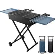 Portable Metal Barbecue Grill with Wheels and Table (30x80cm) - 1